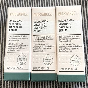 3x biossance squalane vitamin c dark spot serum.